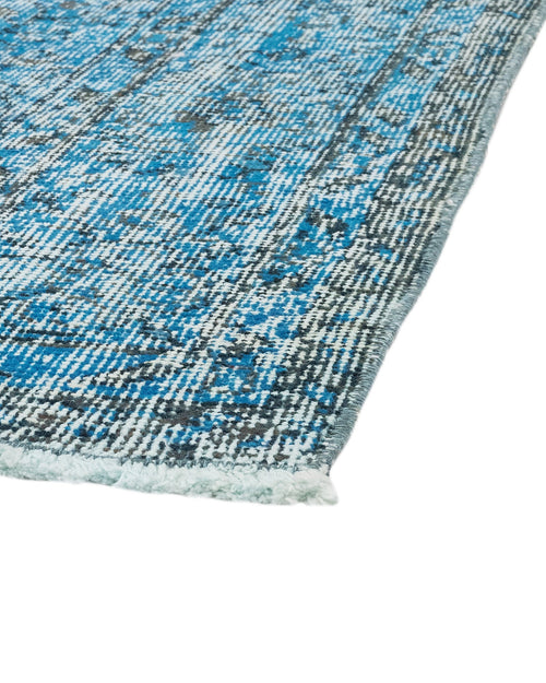 Handmade Wool Rug - Vintage Blue Medallion 6x9 Cotton Wool Carpet for Home