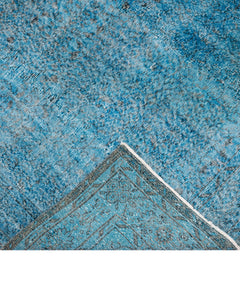 Handmade Wool Rug - Vintage Blue Medallion 6x9 Cotton Wool Carpet for Home