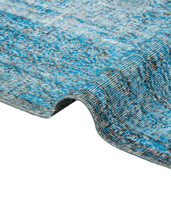 Handmade Wool Rug - Vintage Blue Medallion 6x9 Cotton Wool Carpet for Home