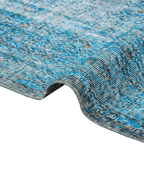 Handmade Wool Rug - Vintage Blue Medallion 6x9 Cotton Wool Carpet for Home