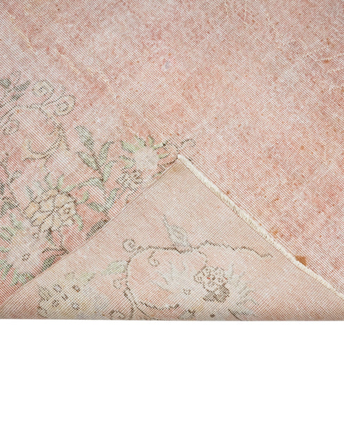 Handmade Wool Rug - Vintage Pink Floral Cotton Wool Blend 6x10 Area Rug