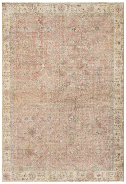 Handmade Wool Rug – Vintage Red Floral 10x6 Feet Cotton Wool Blend Carpet