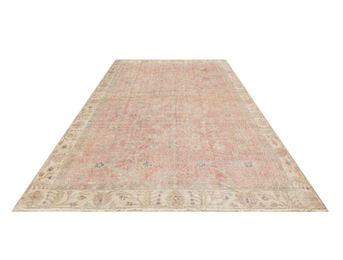 Handmade Wool Rug – Vintage Red Floral 10x6 Feet Cotton Wool Blend Carpet