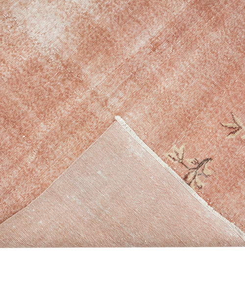 Handmade Wool Rug - Vintage Pink Floral Cotton Blend Rug 5'4"x8'5" for Modern Homes