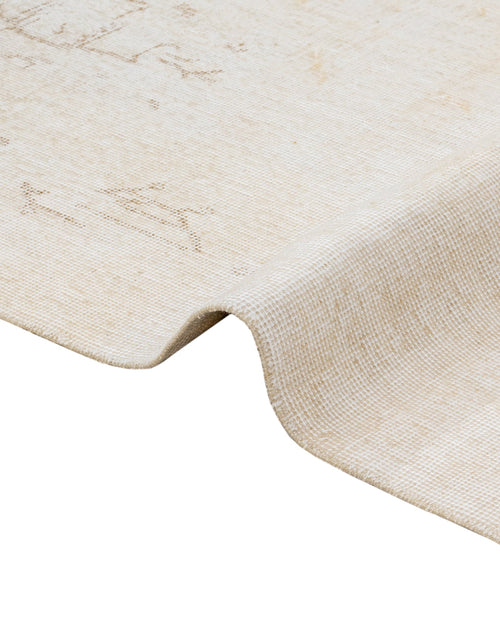 Handmade Wool Rug - Vintage Floral 5x8 Cream Cotton Wool Blend Carpet