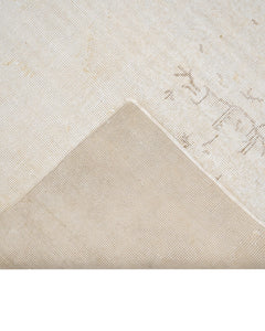 Handmade Wool Rug - Vintage Floral 5x8 Cream Cotton Wool Blend Carpet