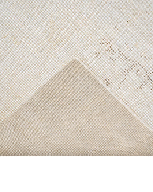 Handmade Wool Rug - Vintage Floral 5x8 Cream Cotton Wool Blend Carpet