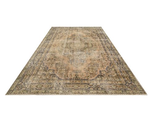 Handmade Wool Rug – Vintage Medallion Design Beige Cotton Wool Blend 5x9 Feet