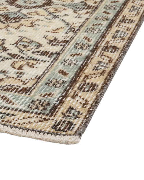 Handmade Wool Rug – Vintage Floral Pattern Carpet 6x9 Feet Cream Cotton Blend