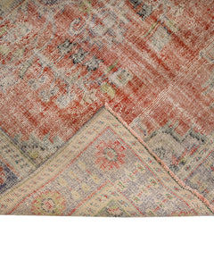 Vintage Wool Rug – Handmade Red Medallion Carpet 6x8 Area Rug | Durable Cotton Blend