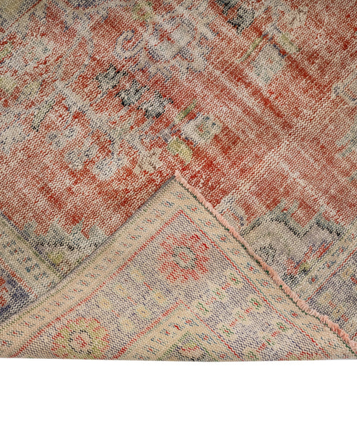 Vintage Wool Rug – Handmade Red Medallion Carpet 6x8 Area Rug | Durable Cotton Blend