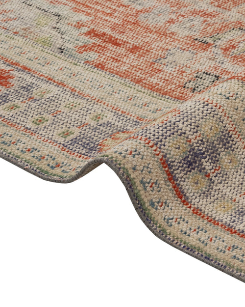 Vintage Wool Rug – Handmade Red Medallion Carpet 6x8 Area Rug | Durable Cotton Blend