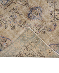 Handmade Wool Rug – Vintage Navy Medallion 6x7 Feet Cotton Wool Blend Carpet