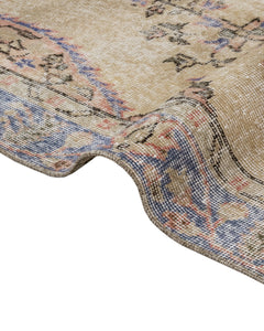 Handmade Wool Rug – Vintage Navy Medallion 6x7 Feet Cotton Wool Blend Carpet