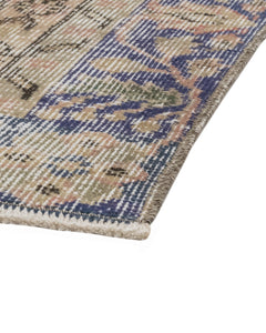 Handmade Wool Rug – Vintage Navy Medallion 6x7 Feet Cotton Wool Blend Carpet