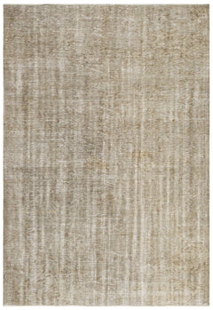 Vintage Wool Rug – Handmade Brown Cotton Area Rug 5'10" x 10'0" | Anatolian Woven Carpet