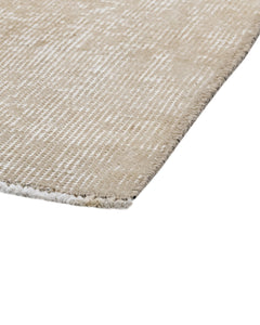Handmade Wool Rug – Vintage Beige Cotton Area Rug 6'6" x 9'6" Durable Natural Fiber