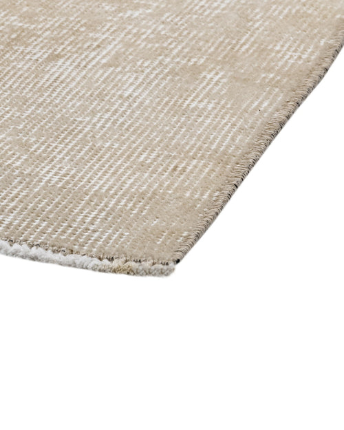 Handmade Wool Rug – Vintage Beige Cotton Area Rug 6'6" x 9'6" Durable Natural Fiber