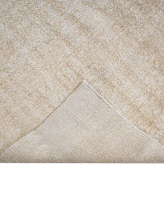 Handmade Wool Rug – Vintage Beige Cotton Area Rug 6'6" x 9'6" Durable Natural Fiber