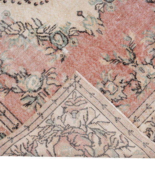 Handmade Wool Rug - Vintage Red Medallion 5'9" x 9'1" Cotton Blend Area Rug