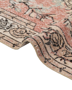 Handmade Wool Rug - Vintage Red Medallion 5'9" x 9'1" Cotton Blend Area Rug