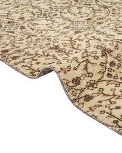 Handmade Wool Rug – Vintage Brown Cotton Blend 5x9 Area Rug for Rustic Home Decor