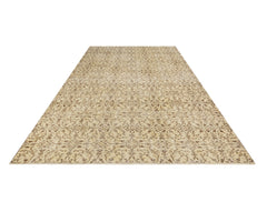 Handmade Wool Rug – Vintage Brown Cotton Blend 5x9 Area Rug for Rustic Home Decor