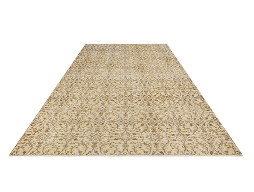 Handmade Wool Rug – Vintage Brown Cotton Blend 5x9 Area Rug for Rustic Home Decor