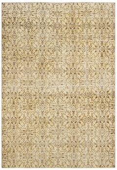 Handmade Wool Rug – Vintage Brown Cotton Blend 5x9 Area Rug for Rustic Home Decor