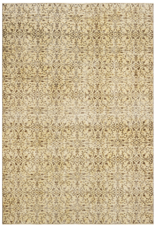 Handmade Wool Rug – Vintage Brown Cotton Blend 5x9 Area Rug for Rustic Home Decor