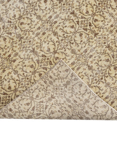 Handmade Wool Rug – Vintage Brown Cotton Blend 5x9 Area Rug for Rustic Home Decor