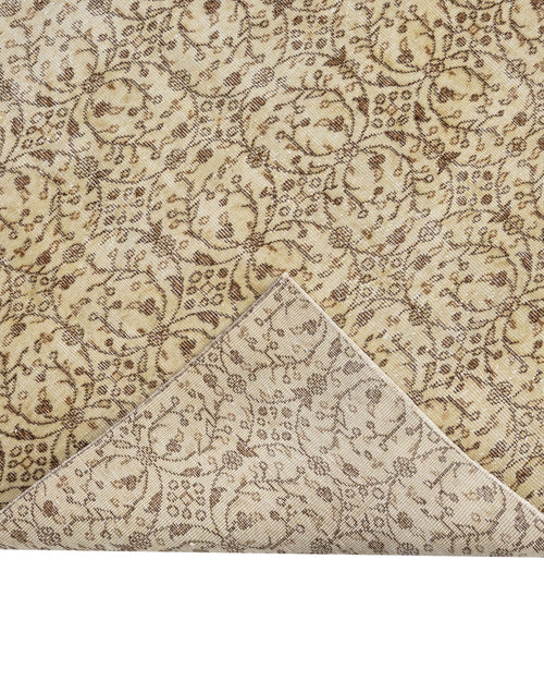 Handmade Wool Rug – Vintage Brown Cotton Blend 5x9 Area Rug for Rustic Home Decor