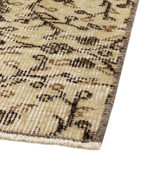 Handmade Wool Rug – Vintage Brown Cotton Blend 5x9 Area Rug for Rustic Home Decor