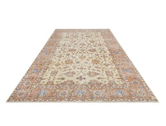 Handmade Wool Rug - Vintage Red Frame 4x8 Feet Durable Wool Cotton Carpet