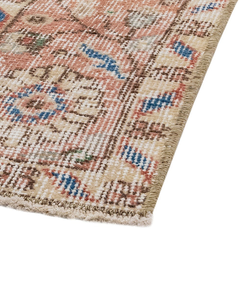 Handmade Wool Rug - Vintage Red Frame 4x8 Feet Durable Wool Cotton Carpet