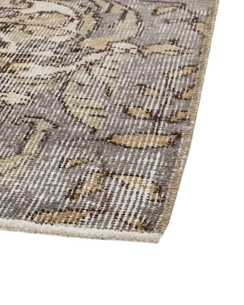 Handmade Wool Rug - Vintage Grey Medallion Carpet 5'8"x8'7" Durable Soft Natural Fiber