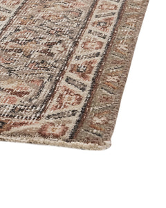 Handmade Wool Rug - Vintage Brown Medallion Carpet 5'5" x 8'4" | Soft Natural Fiber