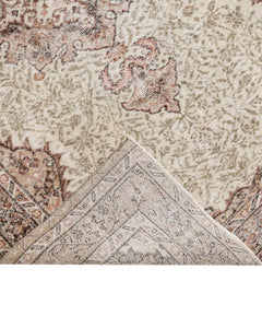 Handmade Wool Rug - Vintage Brown Medallion Carpet 5'5" x 8'4" | Soft Natural Fiber