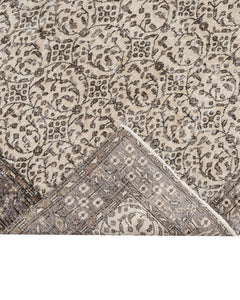 Handmade Wool Cotton Rug – Vintage Brown Frame 5x9 Feet Rustic Area Carpet