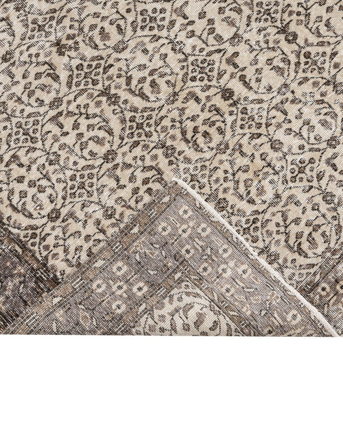 Handmade Wool Cotton Rug – Vintage Brown Frame 5x9 Feet Rustic Area Carpet