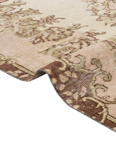 Handmade Wool Rug - Vintage Brown Medallion 5x8 Cotton Blend Area Rug