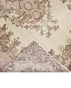 Handmade Wool Rug - Vintage Brown Medallion 5x8 Cotton Blend Area Rug