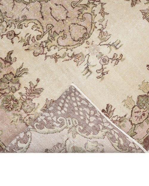 Handmade Wool Rug - Vintage Brown Medallion 5x8 Cotton Blend Area Rug