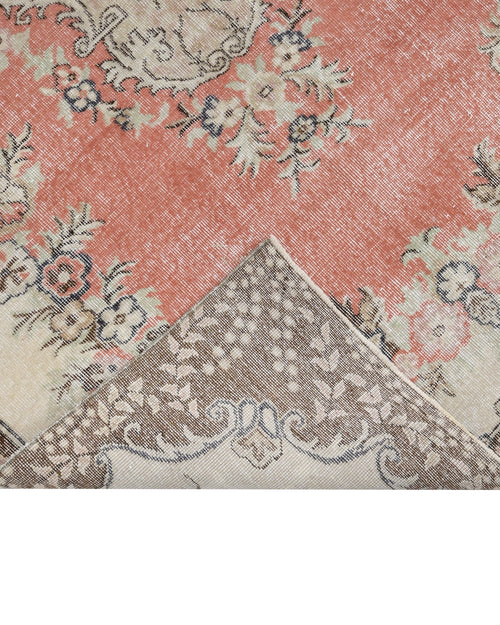 Handmade Wool Rug - Vintage Red Medallion 5'7" x 8'11" Cotton & Wool Carpet