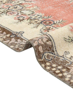 Handmade Wool Rug - Vintage Red Medallion 5'7" x 8'11" Cotton & Wool Carpet