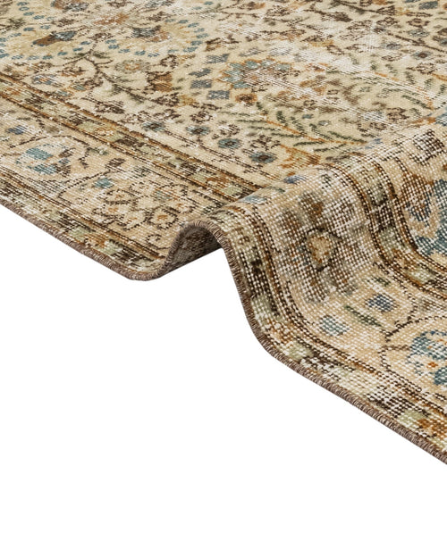 Handmade Wool Cotton Rug - Vintage Brown Frame 5x9 Feet Rustic Area Carpet