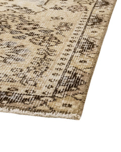 Handmade Wool Rug – Vintage Medallion Brown 5x9 Foot Cotton Blend Carpet