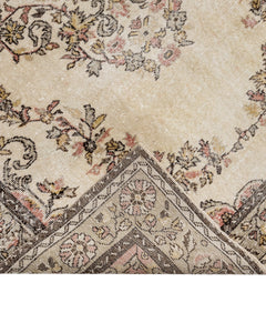 Handmade Wool Rug - Vintage Brown Medallion 6x9 Area Rug for Living Room