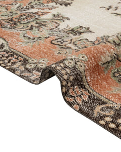 Handmade Wool Rug - Vintage Red Medallion 5'8" x 10'2" Cotton Wool Blend Carpet