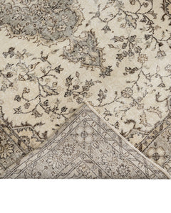 Handmade Wool Rug - Vintage Brown Medallion Cotton Area Carpet 5'11" x 9'8"